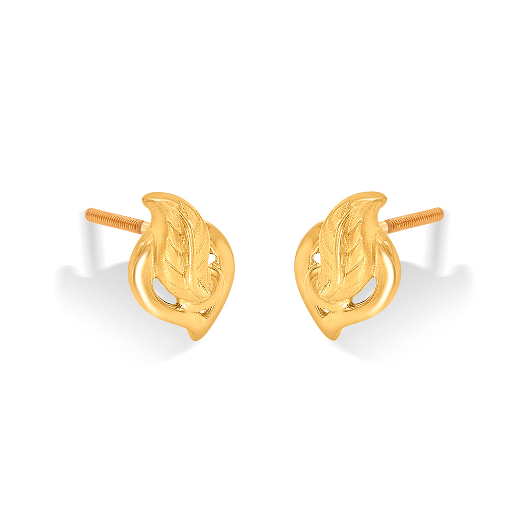 conch charm yellow gold kids earring