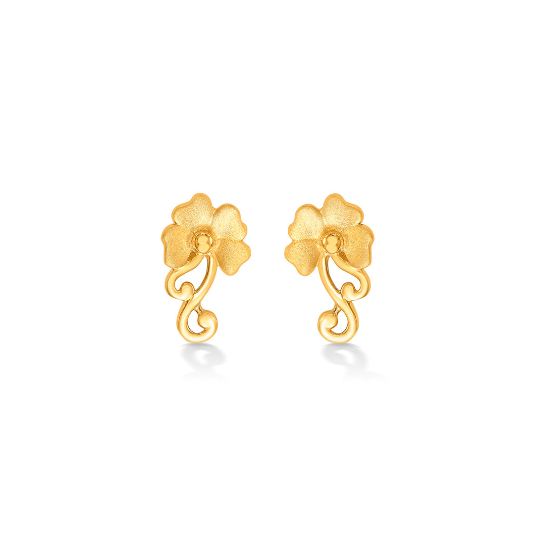 Little Flora Yellow Gold Kids Earring