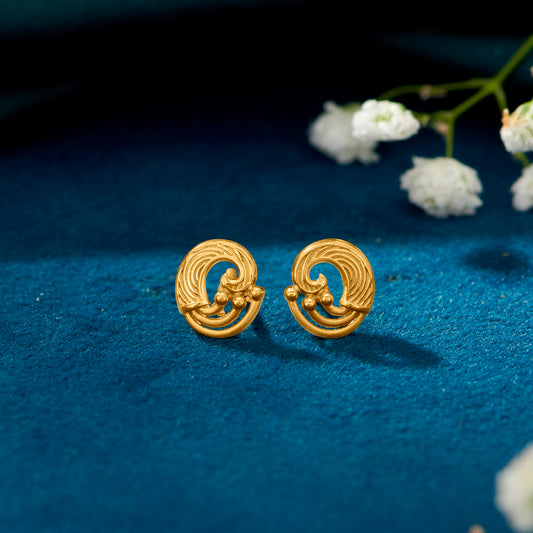 Tiny Tanggles Yellow Gold Kids Earring For Kid