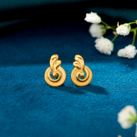 Modern Sprouts Yellow Gold Kids Earring For Kid