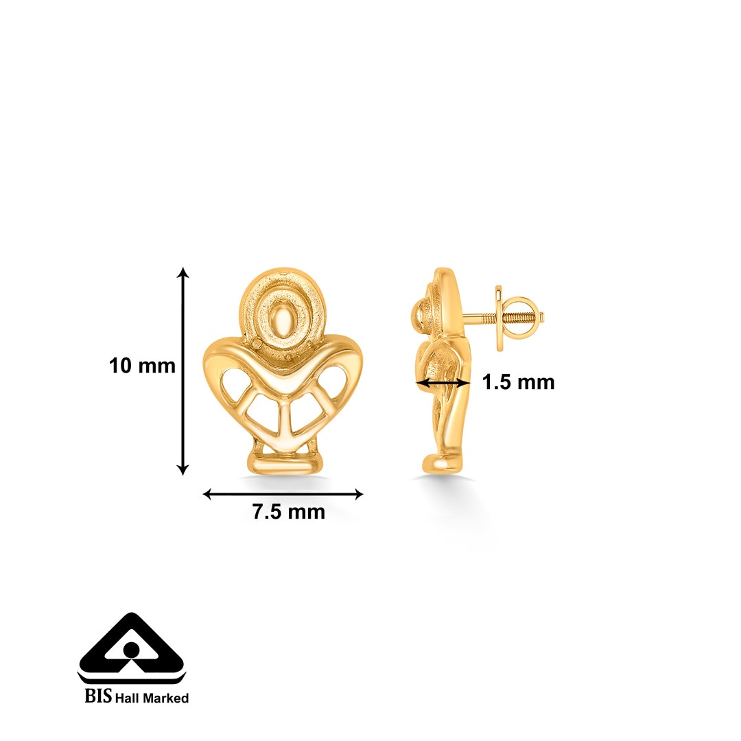 urban elegance yellow gold kids earring