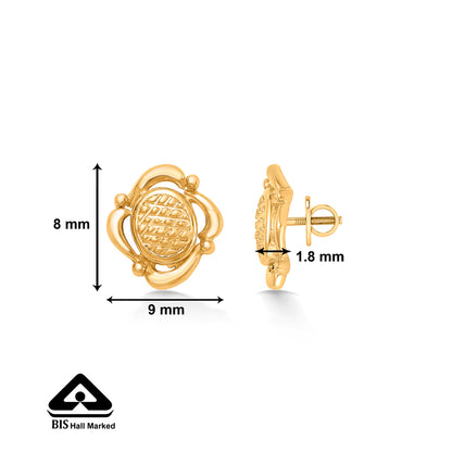 City Sparkles Yellow Gold Kids Earring