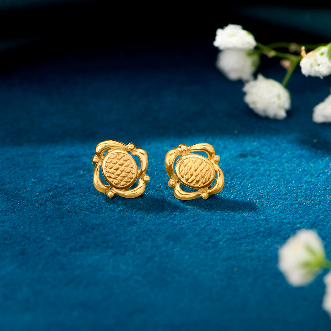 City Sparkles Yellow Gold Kids Earring
