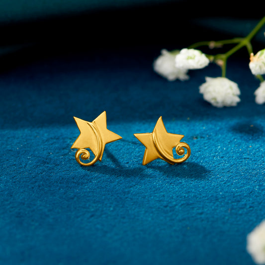 Stary Flora Yellow Gold Kids Earring For Kid