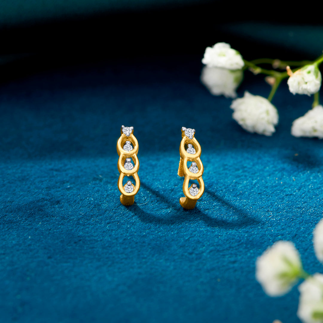 gleaming tots yellow gold kids earring for kid