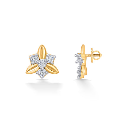 Charming Petals Yellow Gold Kids Earring