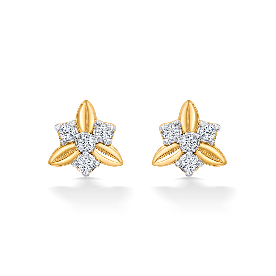 charming petals yellow gold kids earring