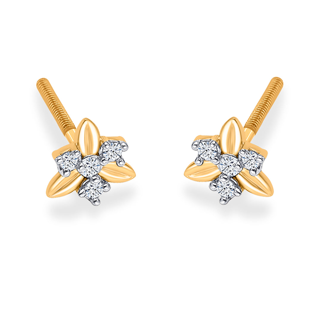 charming petals yellow gold kids earring