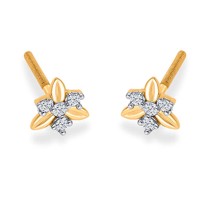 Charming Petals Yellow Gold Kids Earring