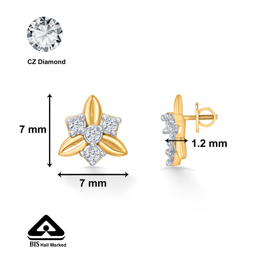 charming petals yellow gold kids earring