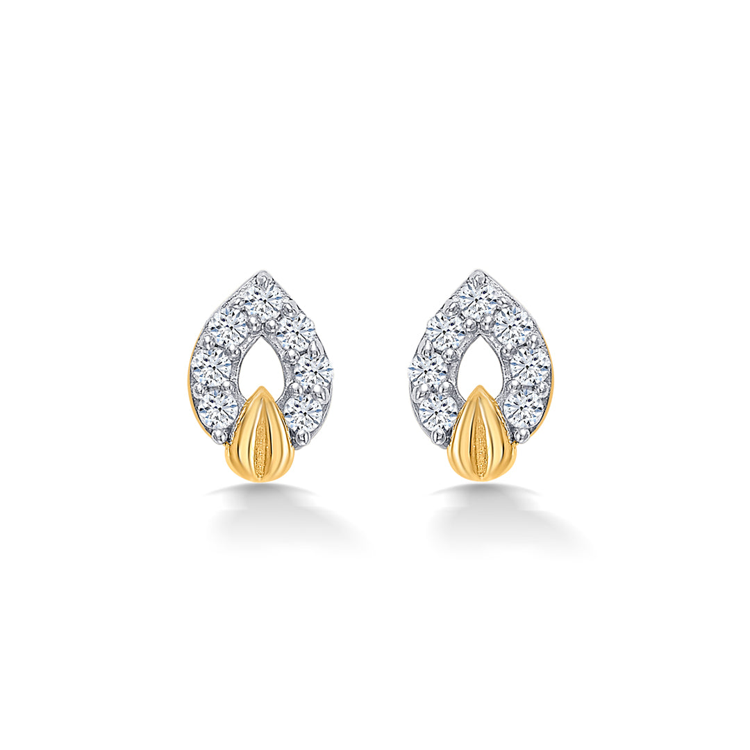 Leaflets Yellow Gold Kids Earring