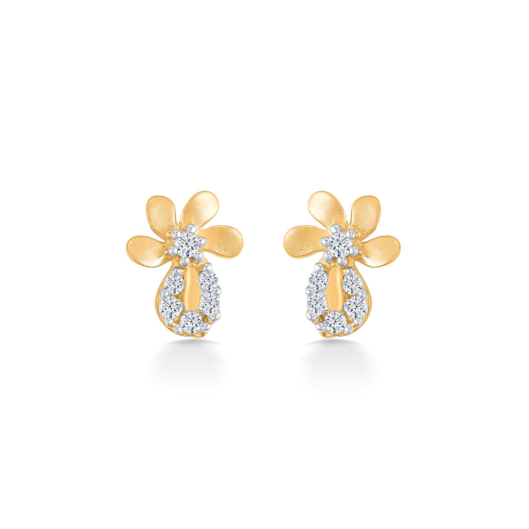 Forest Friends Yellow Gold Kids Earring