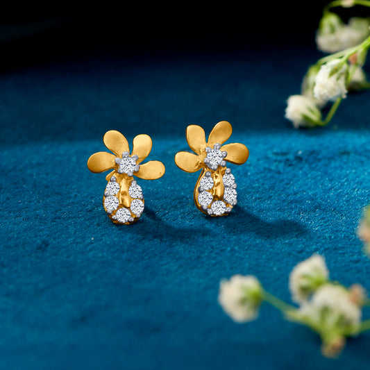 Forest Friends Yellow Gold Kids Earring For Kid