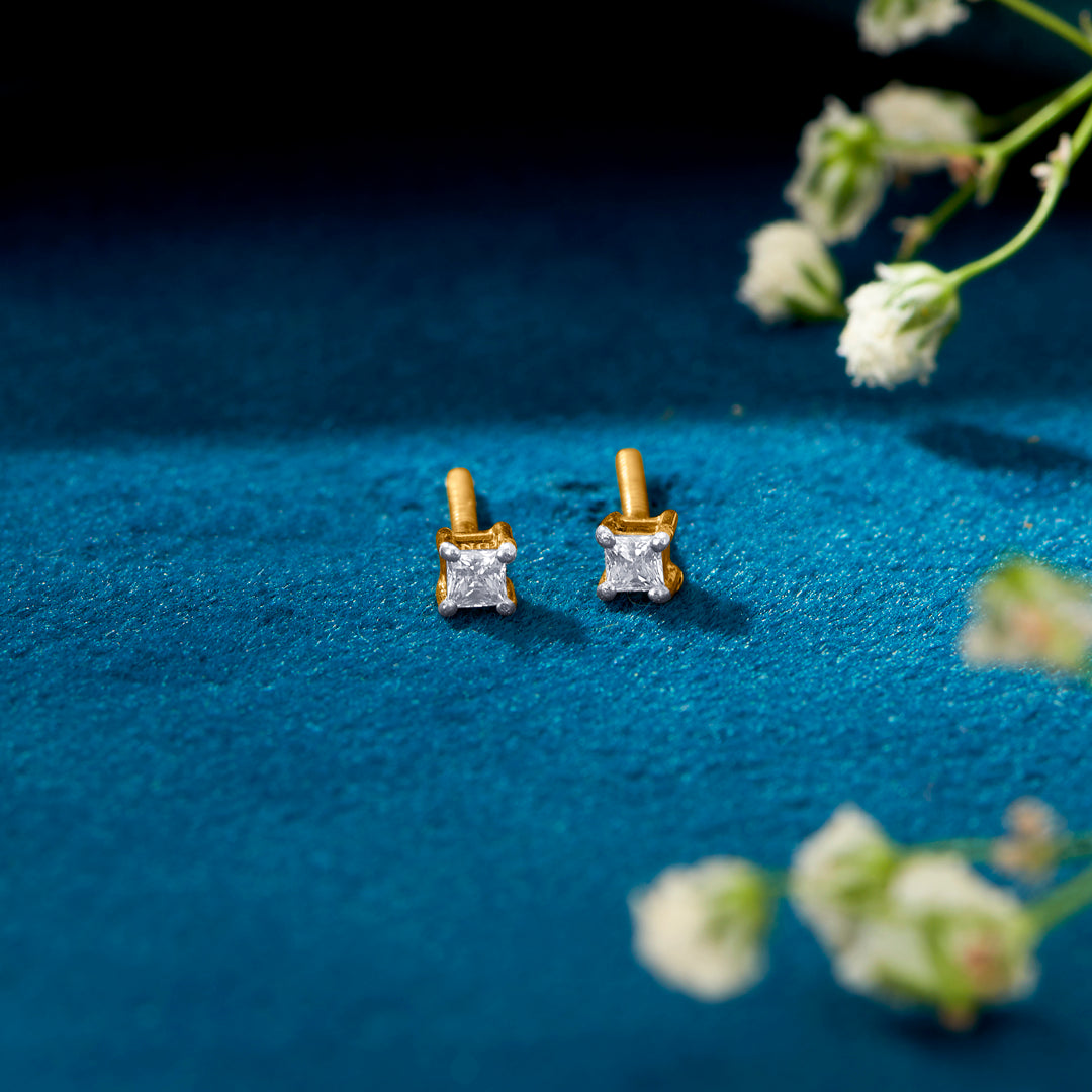 Cool Cubes Yellow Gold Kids Earring