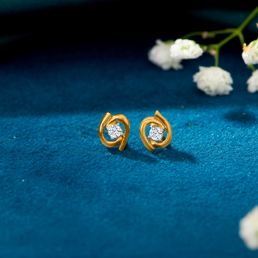 cute fads yellow gold kids earring for kid