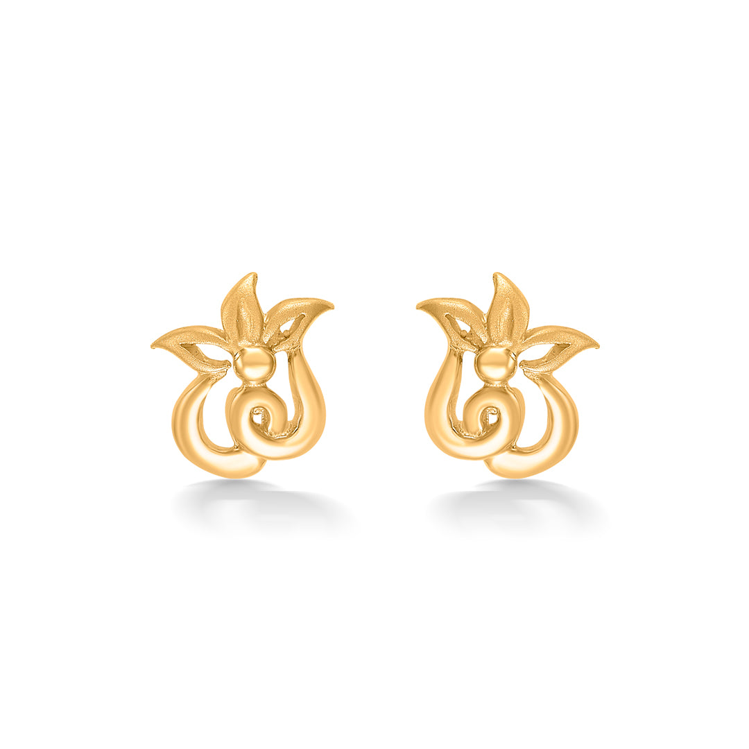 Tiny Blossom Yellow Gold Kids Earring