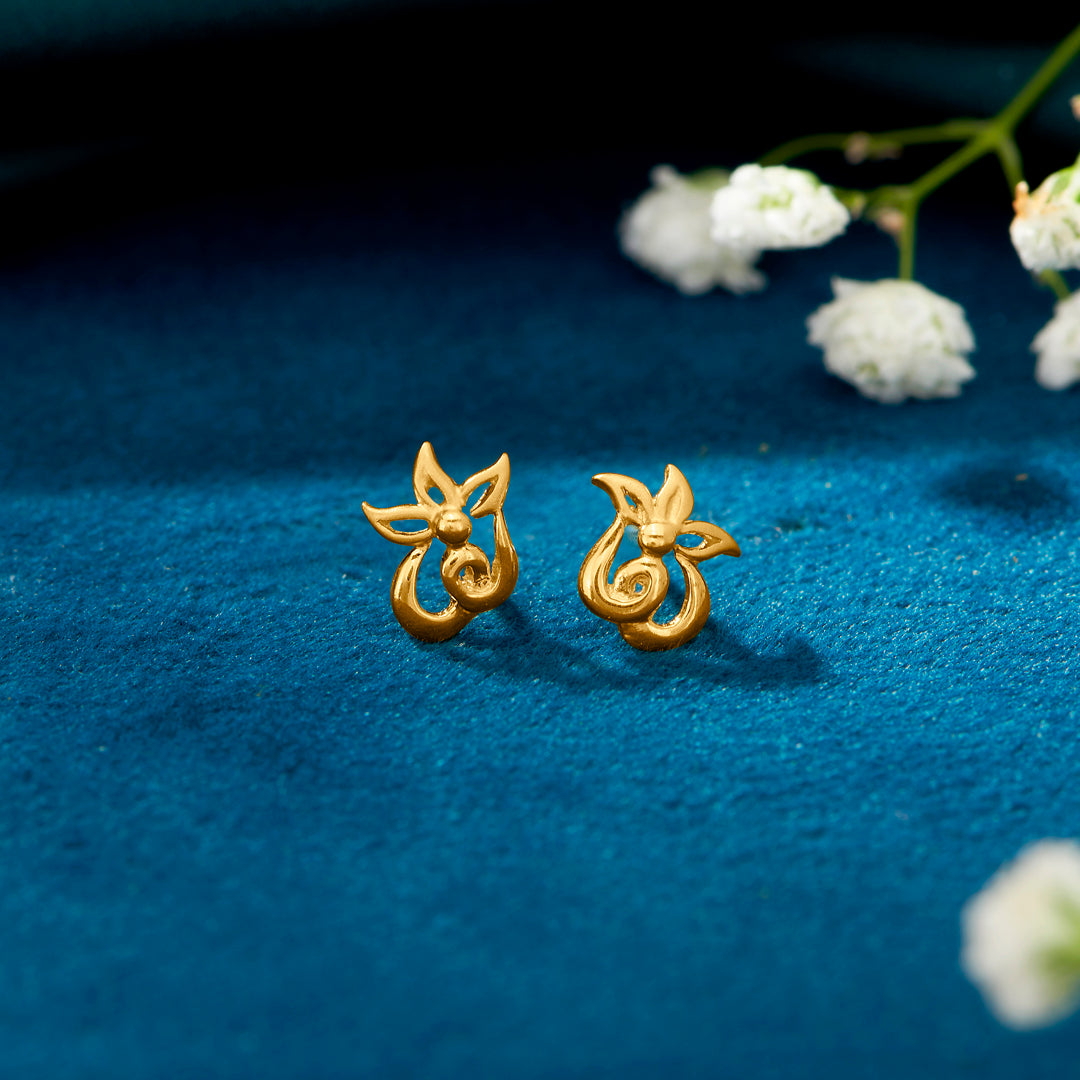 Tiny Blossom Yellow Gold Kids Earring