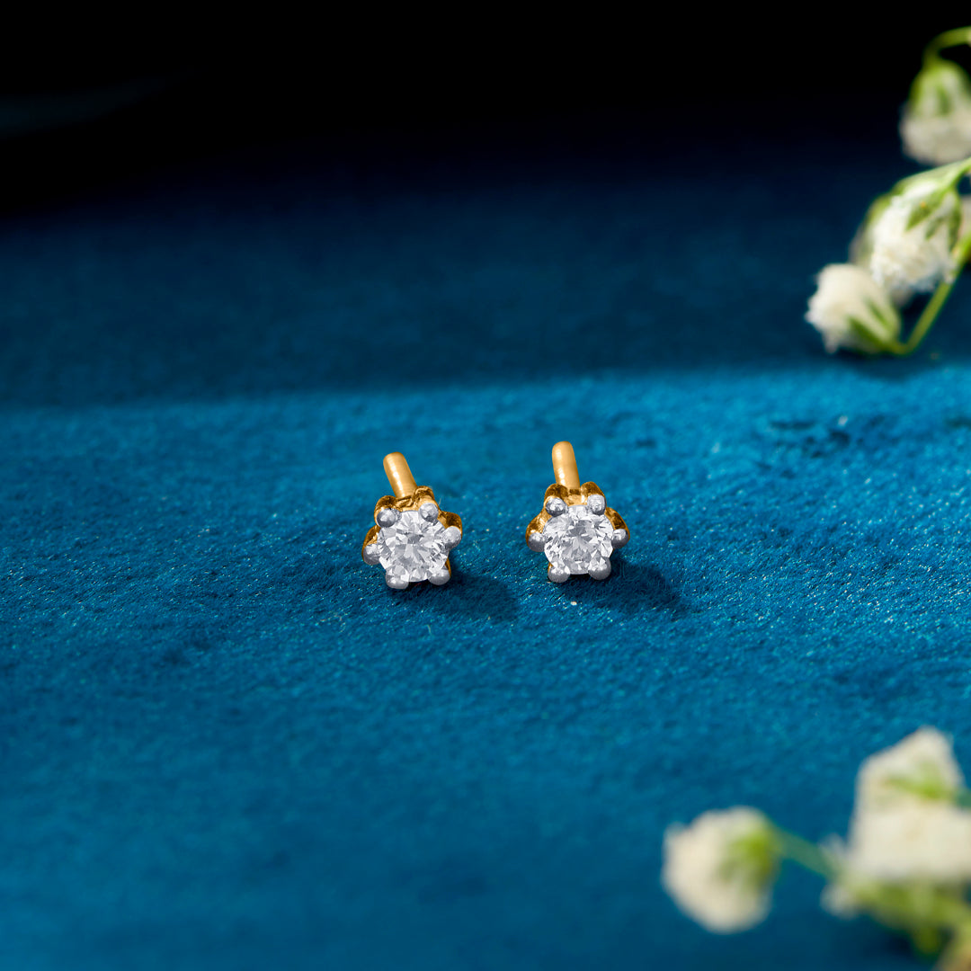 Jewel Dot Yellow Gold Kids Earring
