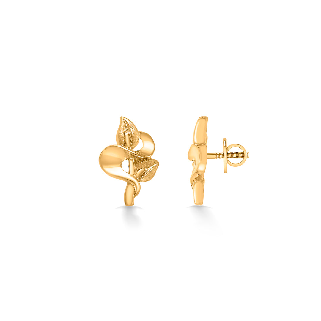 flower finesse yellow gold kids earring