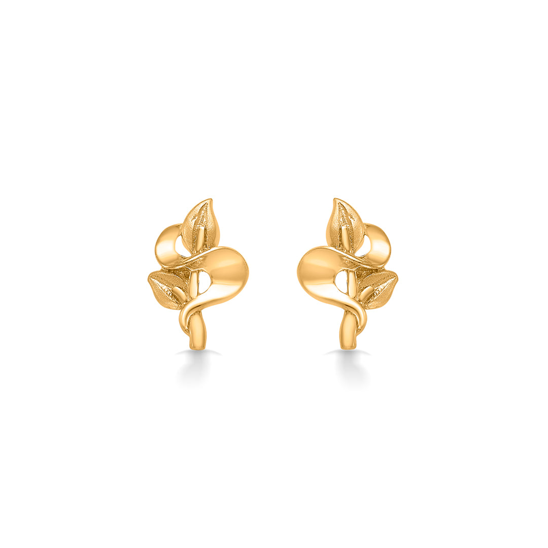 flower finesse yellow gold kids earring