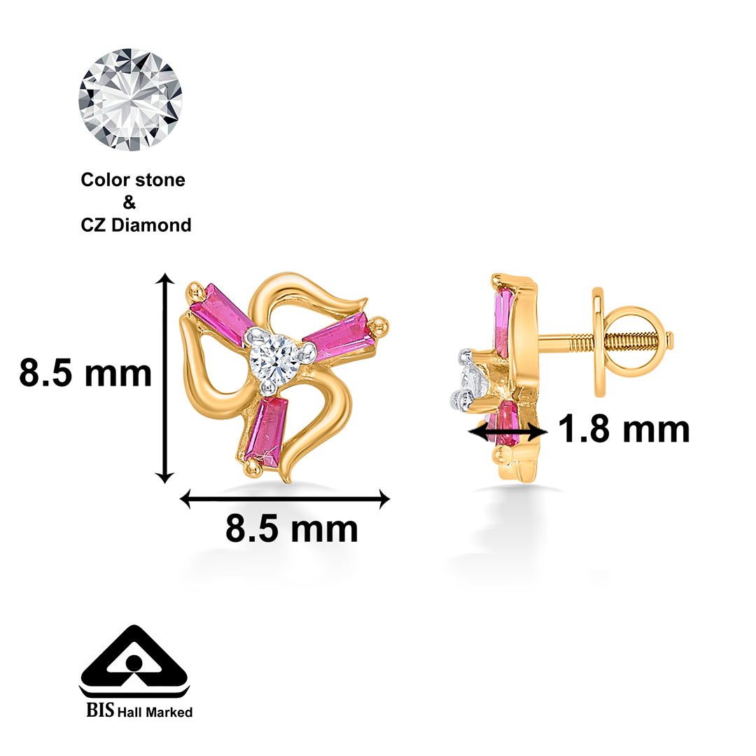 blossom beams yellow gold kids earring