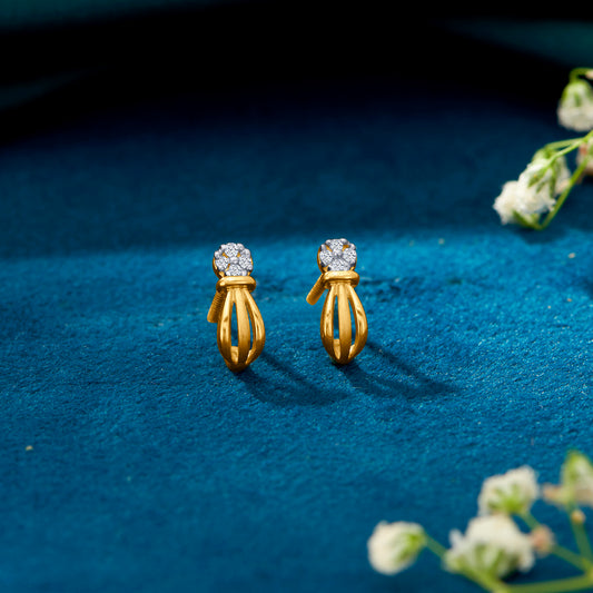 Fashion Flicks Yellow Gold Kids Earring For Kid