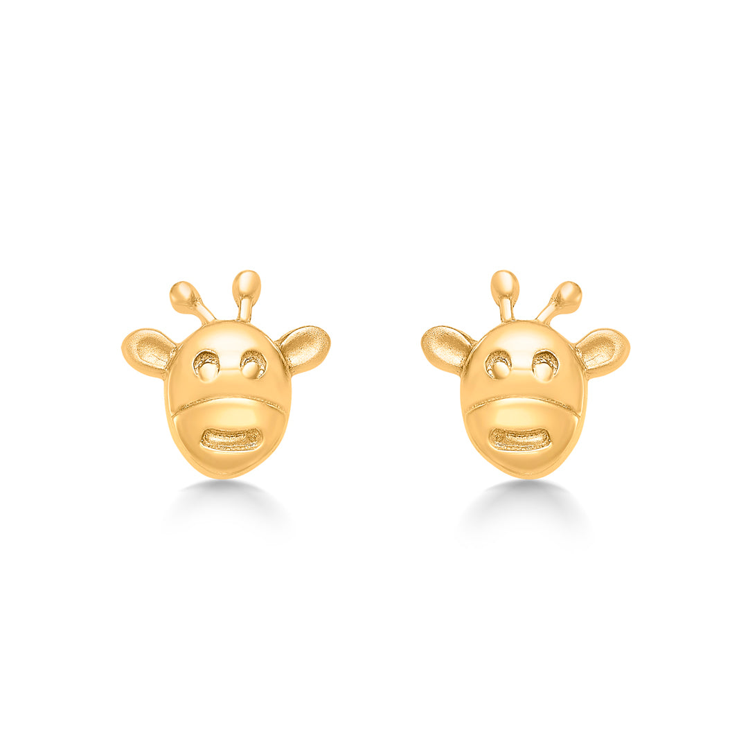 Cute Ziraf Yellow Gold Kids Earring
