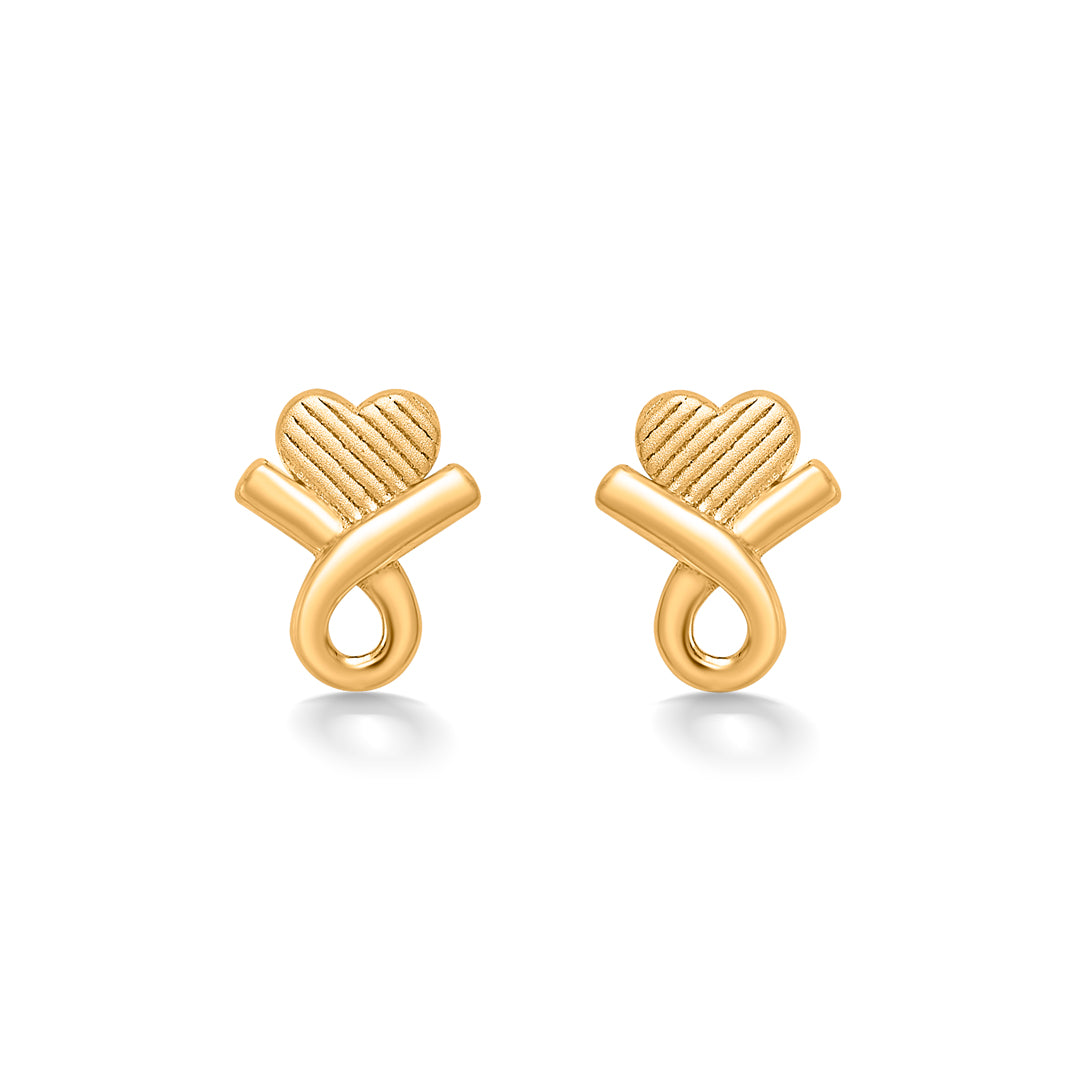 Mini Heart Yellow Gold Kids Earring