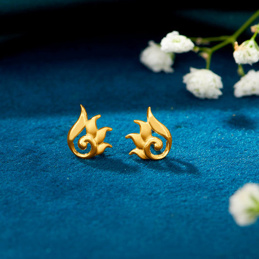 Garden Giggles Yellow Gold Kids Earring For Kid