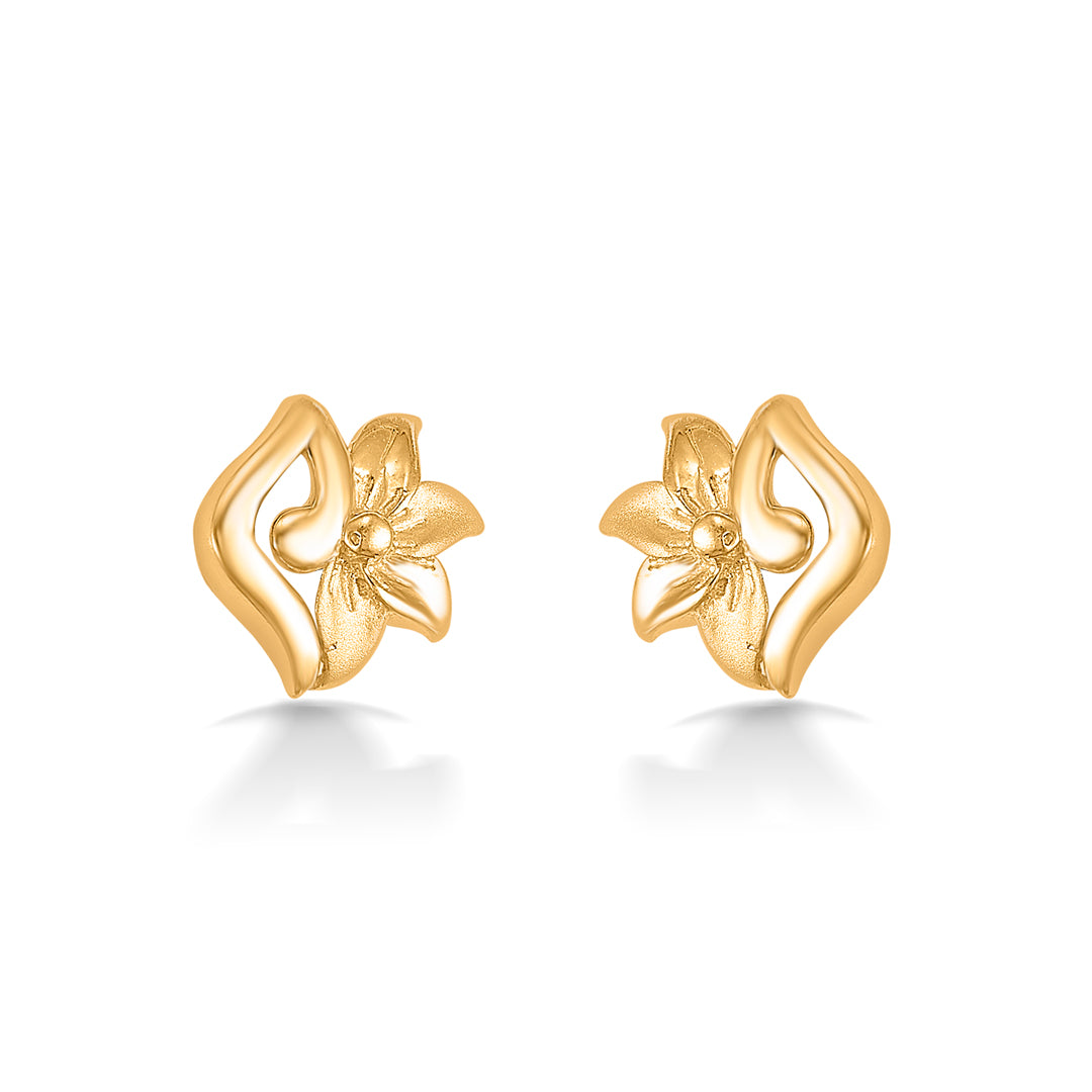 Tiny Tulips Yellow Gold Kids Earring