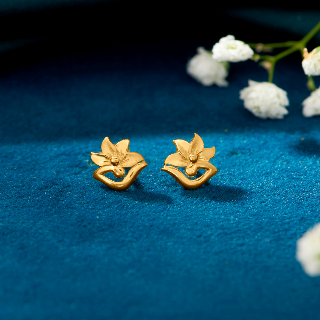 Tiny Tulips Yellow Gold Kids Earring