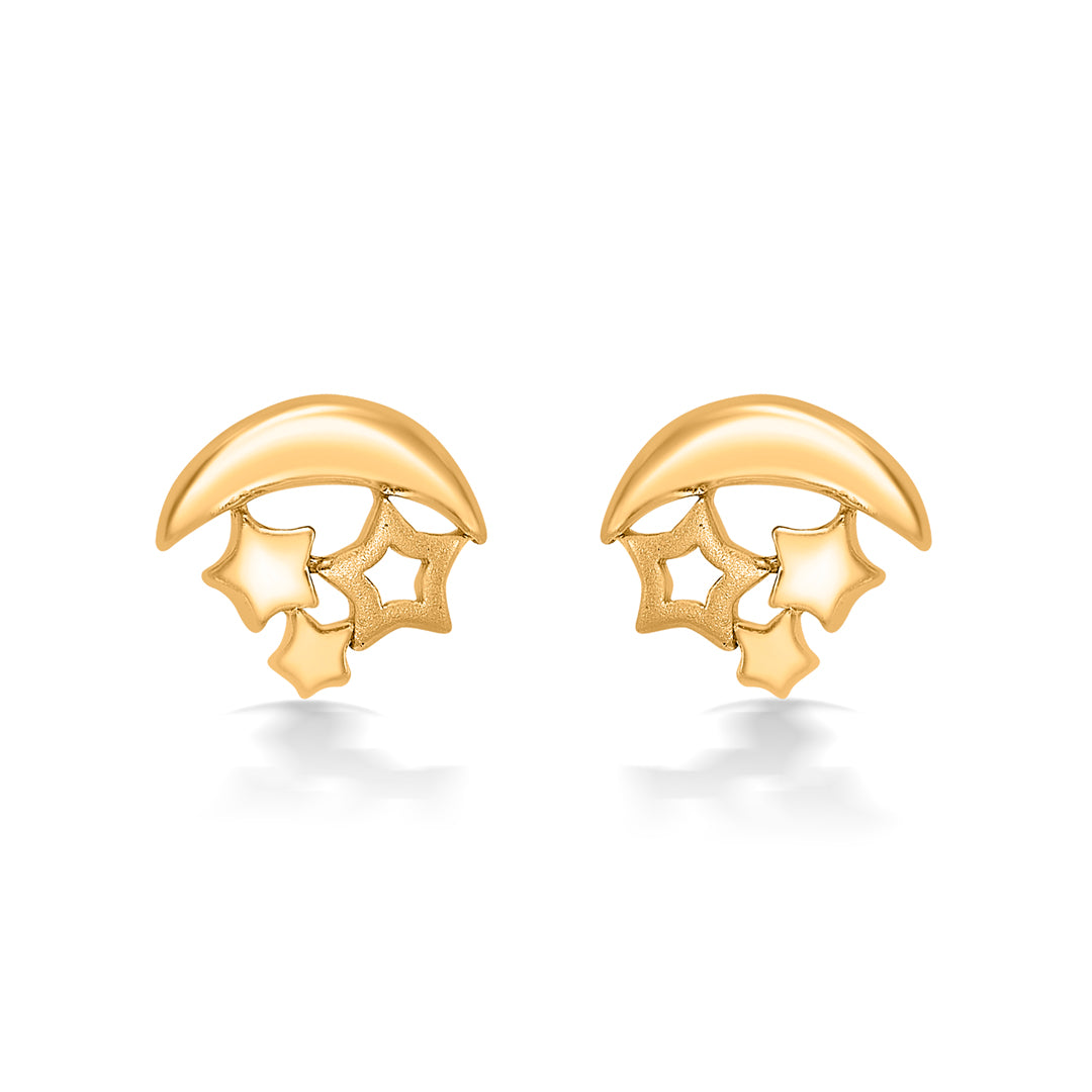 Little Stars Yellow Gold Kids Earring