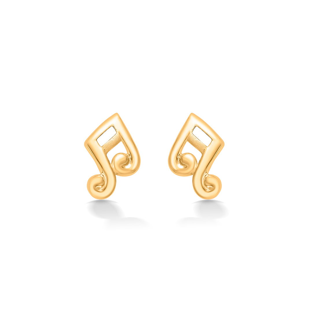 Melody Notes Yellow Gold Kids Earring