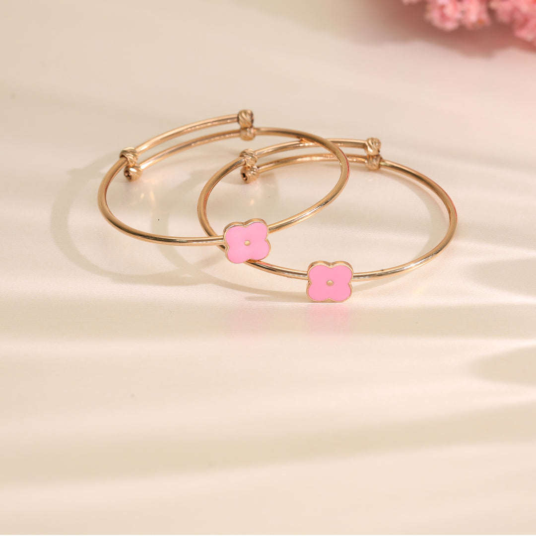 Petal Pop Gold Bangles For Kids