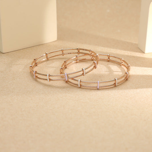 Rose Grid Gold Bangles for Her