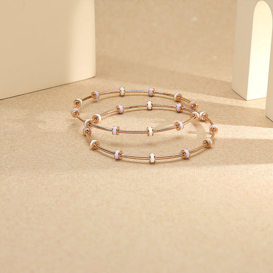 Barrel Blush Gold Bangles for Her