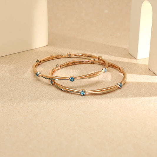 Ocean Kiss Gold Bangles for Her