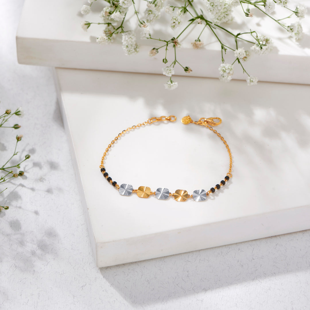 Marital Tie Yellow Gold Mangalsutra Bracelet for Women