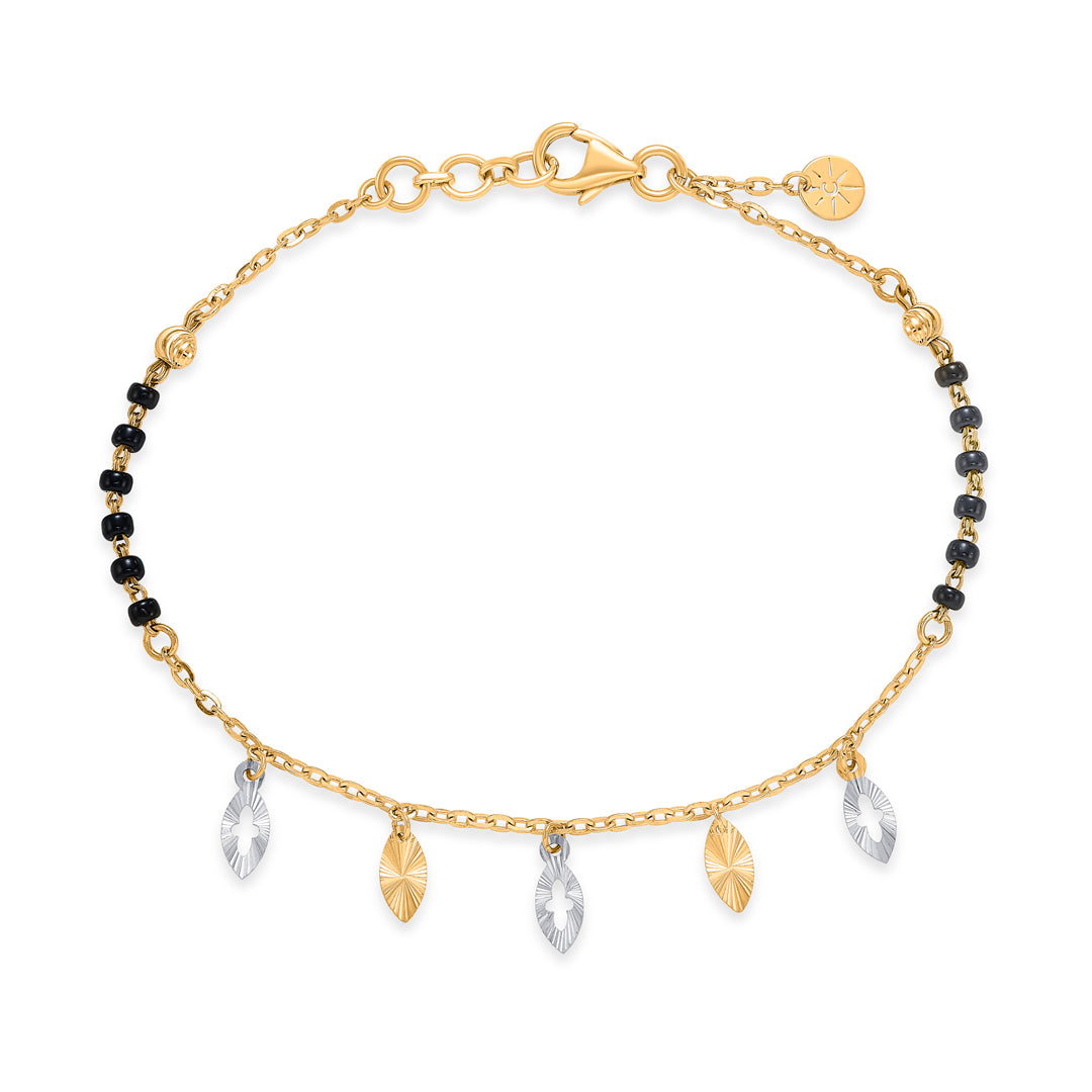 Mangalam Charm Yellow Gold Flexible Bracelet for Women