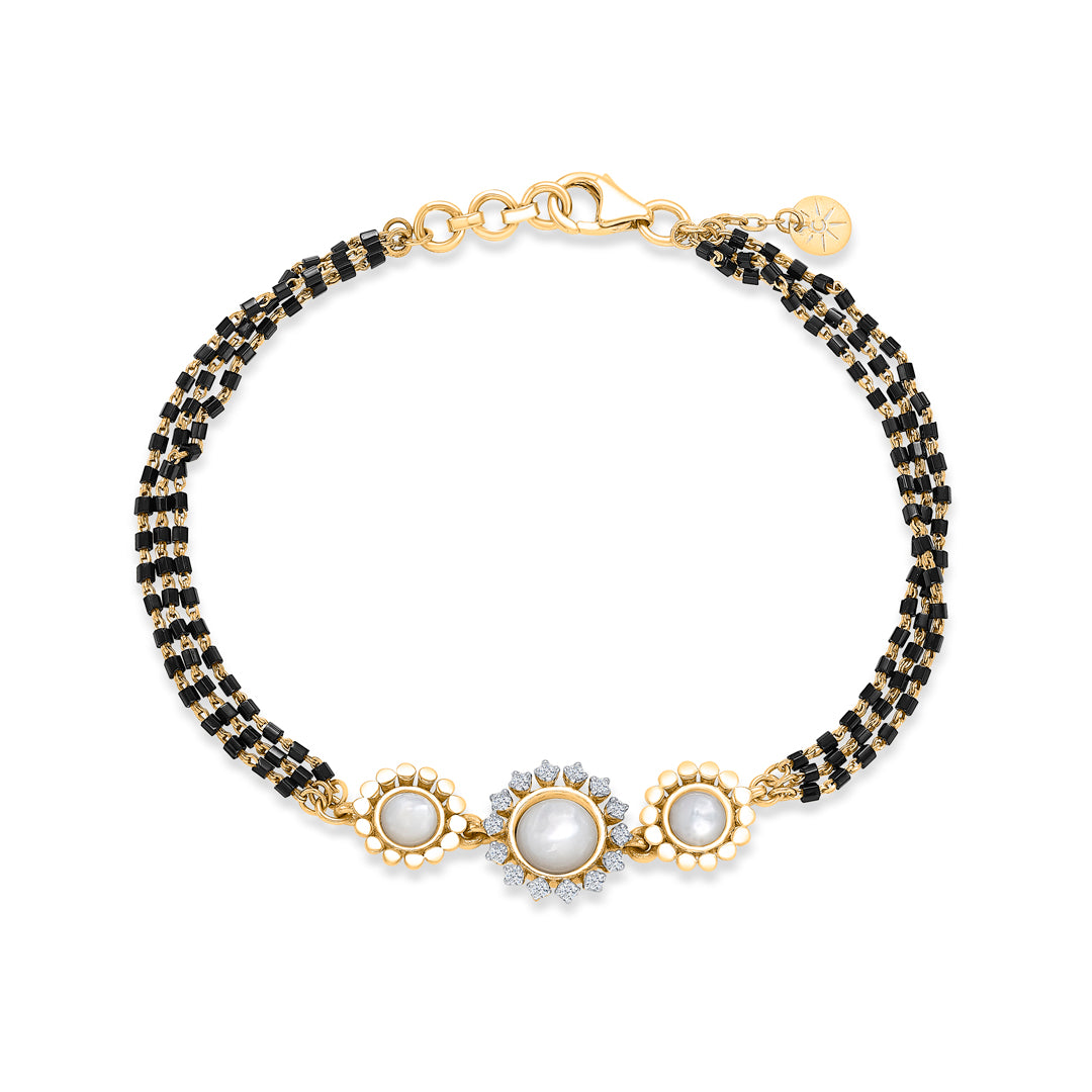 Luminous Unity Yellow Gold Mangalsutra Bracelet for Women