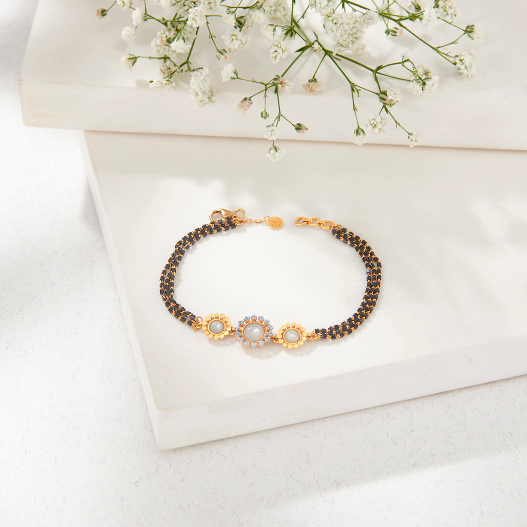 Luminous Unity Yellow Gold Mangalsutra Bracelet for Women