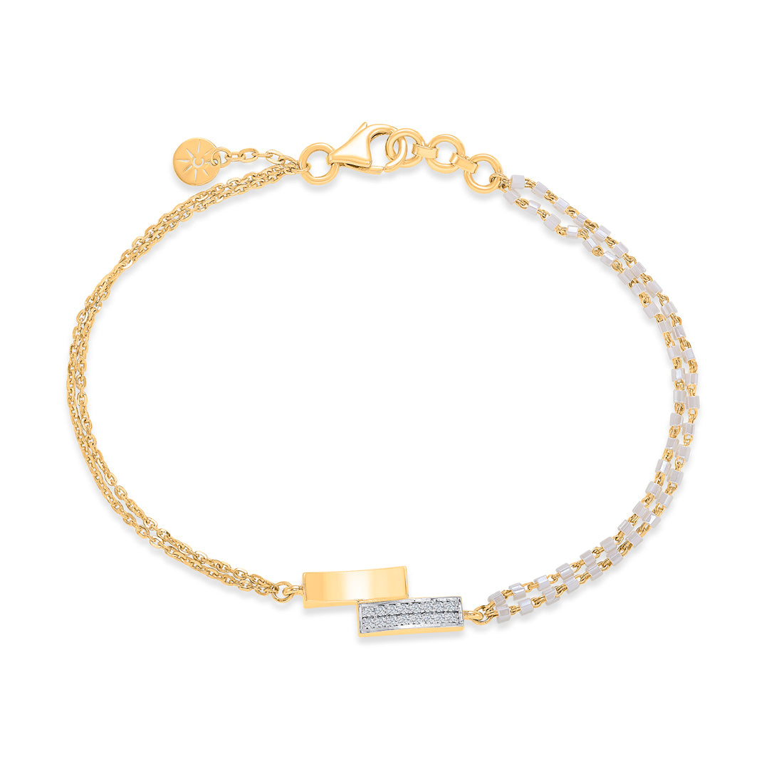 Gilded Duo Yellow Gold Flexible Bracelet for Women
