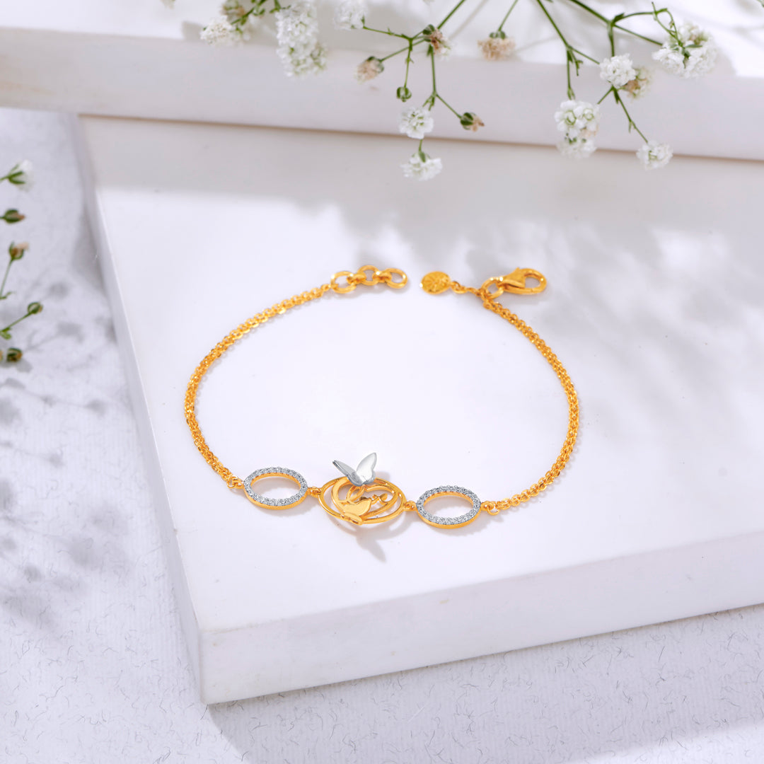 Majestic Frames Yellow Gold Flexible Bracelet for Women