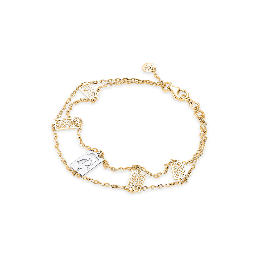 charm mosaic gold flexible bracelet