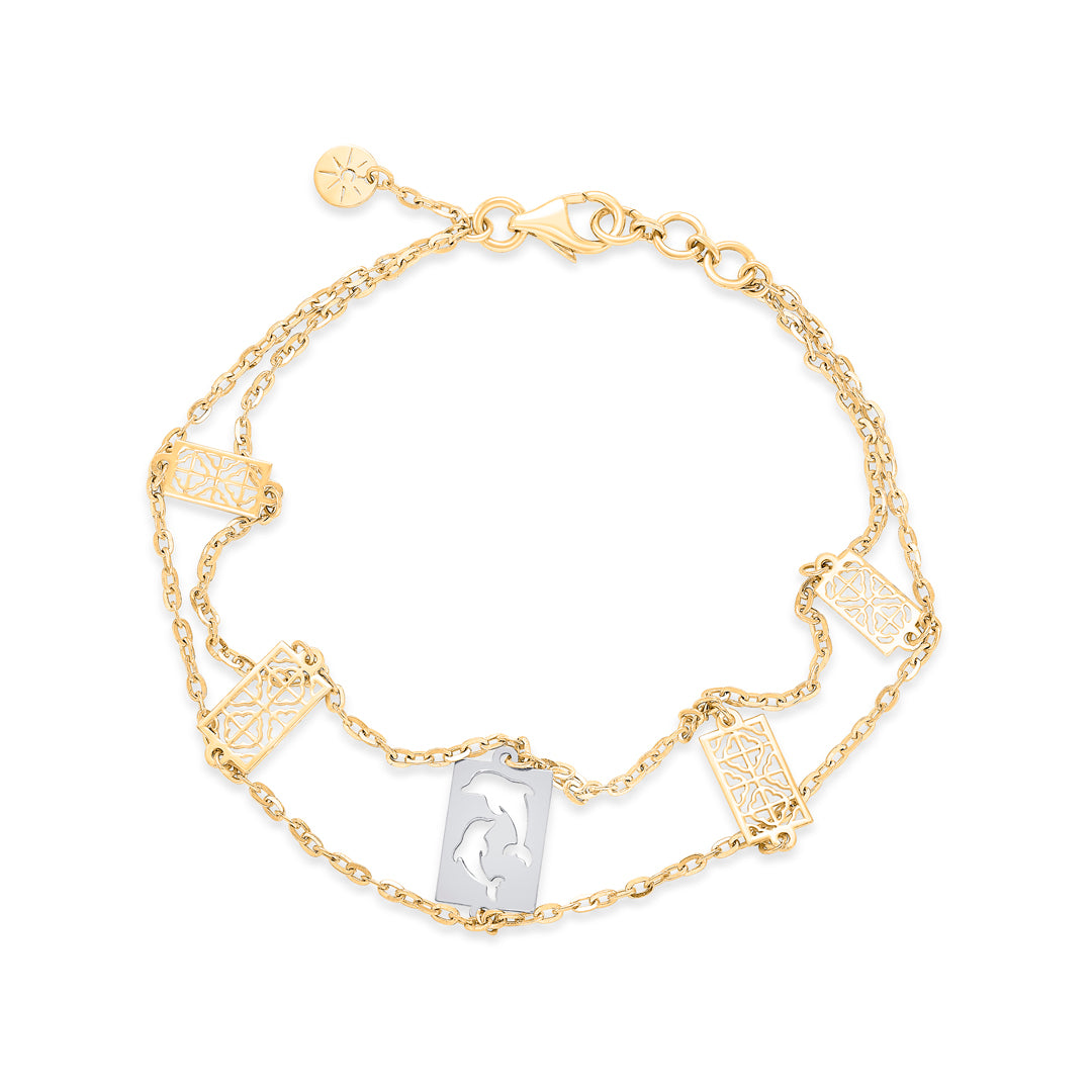 Charm Mosaic Gold Flexible Bracelet