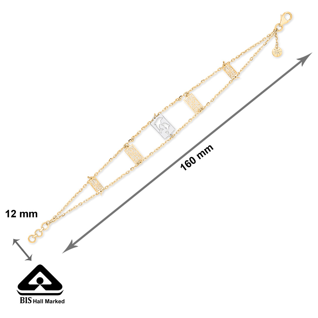 charm mosaic gold flexible bracelet