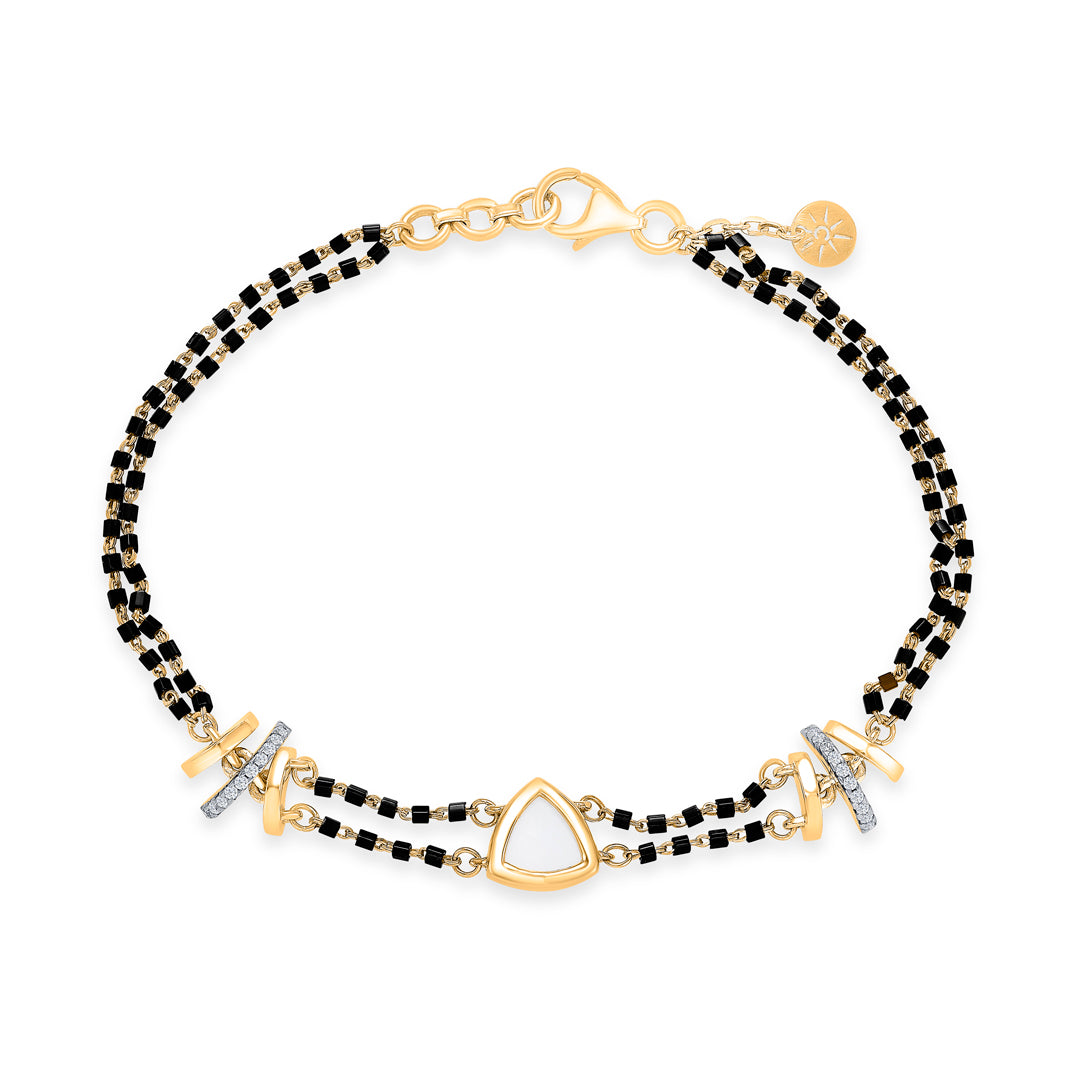 Bliss Knot Yellow Gold Mangalsutra Bracelet for Women