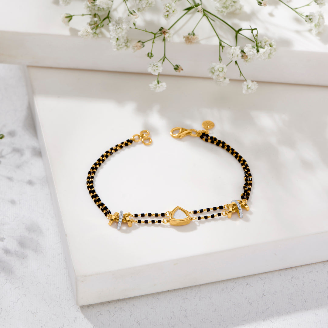 Bliss Knot Yellow Gold Mangalsutra Bracelet for Women