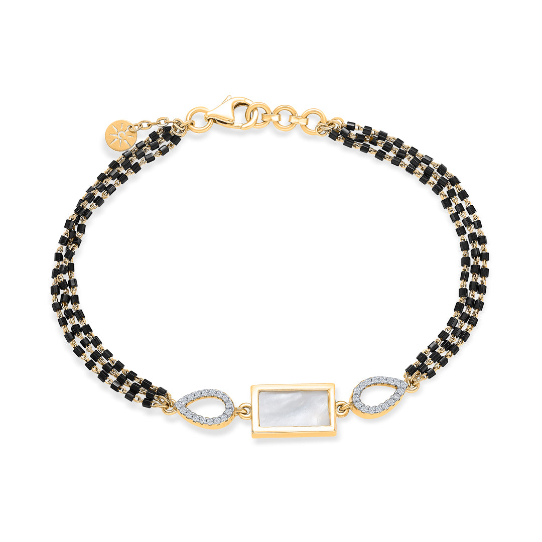 Bonded Radiance Yellow Gold Mangalsutra Bracelet for Women
