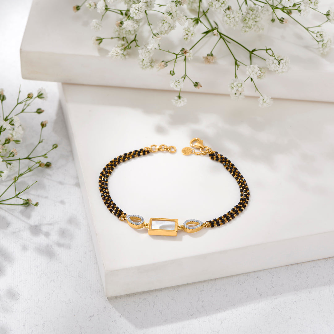 Bonded Radiance Yellow Gold Mangalsutra Bracelet for Women